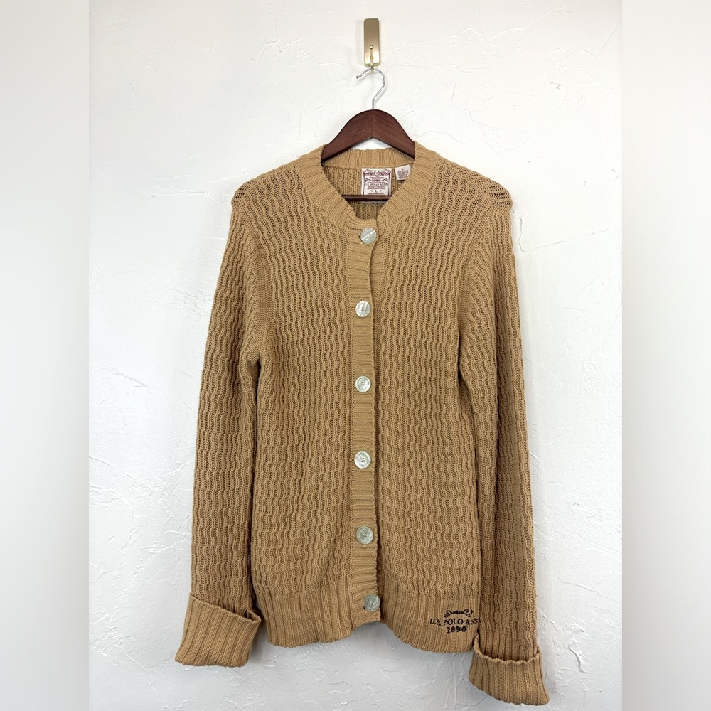 Vintage Tan Women's Cardigan Sweater